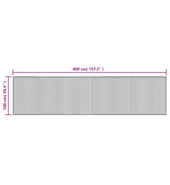 Tapis rectangulaire marron foncé 100x400 cm bambou