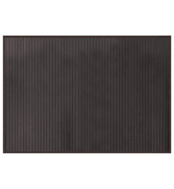 Tapis rectangulaire marron foncé 70x100 cm bambou