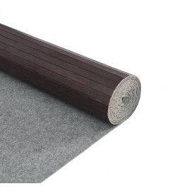 Tapis rectangulaire marron foncé 80x200 cm bambou