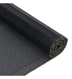 Tapis rectangulaire noir 100x500 cm bambou