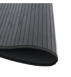 Tapis rond noir 100 cm bambou