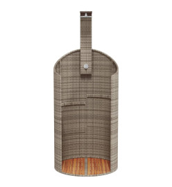 Douche d'extérieur gris 100x100x241,5 cm poly rotin bois acacia