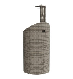 Douche d'extérieur gris 100x100x241,5 cm poly rotin bois acacia