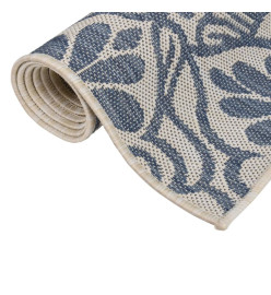 Tapis à tissage plat d'extérieur 80x250 cm Motif bleu