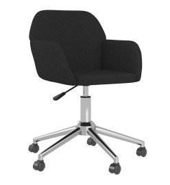 Chaise pivotante de bureau Noir Tissu