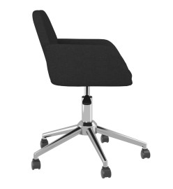 Chaise pivotante de bureau Noir Tissu