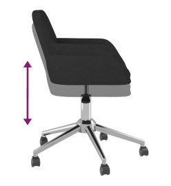 Chaise pivotante de bureau Noir Tissu