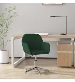 Chaise pivotante de bureau Vert foncé Tissu