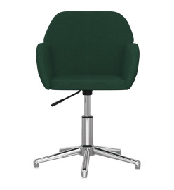 Chaise pivotante de bureau Vert foncé Tissu