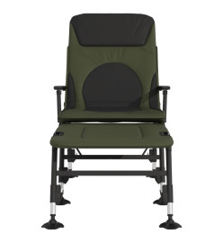 Chaise longue de pêche avec pieds à boue réglables pliable vert