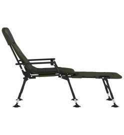 Chaise longue de pêche avec pieds à boue réglables pliable vert