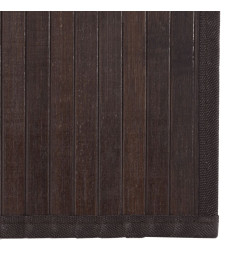 Tapis rectangulaire marron foncé 100x200 cm bambou