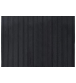 Tapis rectangulaire noir 70x100 cm bambou