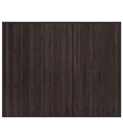 Tapis rectangulaire marron foncé 80x100 cm bambou