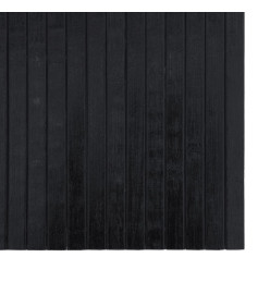 Tapis rectangulaire noir 100x400 cm bambou