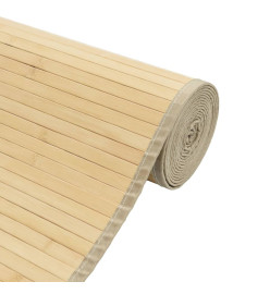 Tapis rectangulaire naturel clair 60x400 cm bambou