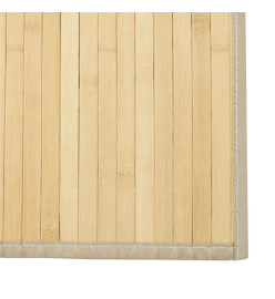 Tapis rectangulaire naturel clair 60x400 cm bambou