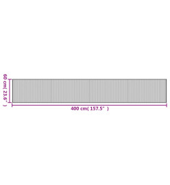 Tapis rectangulaire naturel clair 60x400 cm bambou
