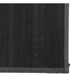 Tapis rectangulaire noir 80x500 cm bambou