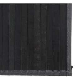 Tapis rectangulaire noir 80x1000 cm bambou