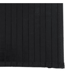 Tapis rectangulaire noir 70x1000 cm bambou