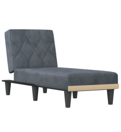 Chaise longue gris foncé velours