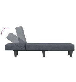 Chaise longue gris foncé velours