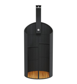 Douche d'extérieur noir 100x100x241,5 cm poly rotin bois acacia