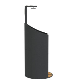 Douche d'extérieur noir 100x100x241,5 cm poly rotin bois acacia