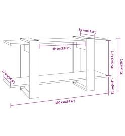 Bibliothèque Chêne marron 100x30x51 cm Bois d'ingénierie