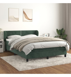 Sommier à lattes de lit et matelas Vert foncé 140x190cm Velours