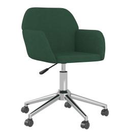 Chaise pivotante de bureau Vert foncé Tissu