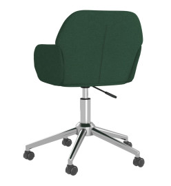 Chaise pivotante de bureau Vert foncé Tissu