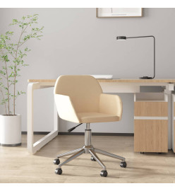 Chaise pivotante de bureau Crème Tissu