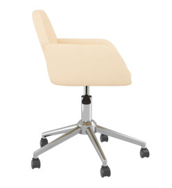 Chaise pivotante de bureau Crème Tissu