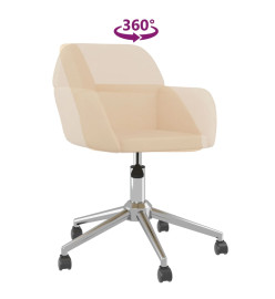 Chaise pivotante de bureau Crème Tissu