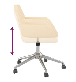 Chaise pivotante de bureau Crème Tissu