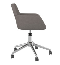 Chaise pivotante de bureau Gris foncé Tissu