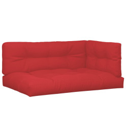 Coussins de palette 7 pcs rouge tissu