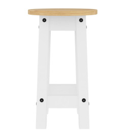 Tabourets de bar lot de 2 blanc bois massif de pin