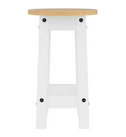 Tabourets de bar lot de 2 blanc bois massif de pin