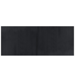 Tapis rectangulaire noir 80x200 cm bambou