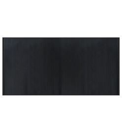 Tapis rectangulaire noir 100x200 cm bambou