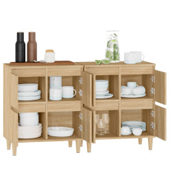 Buffets 2 pcs chêne sonoma 60x35x70 cm bois d'ingénierie