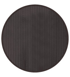 Tapis rond marron foncé 60 cm bambou