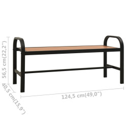 Banc de jardin 124,5 cm acier et WPC marron et noir