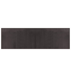 Tapis rectangulaire marron foncé 60x200 cm bambou