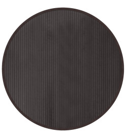 Tapis rond marron foncé 100 cm bambou