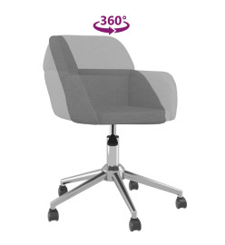 Chaise pivotante de bureau Gris clair Tissu