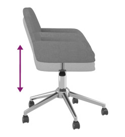 Chaise pivotante de bureau Gris clair Tissu